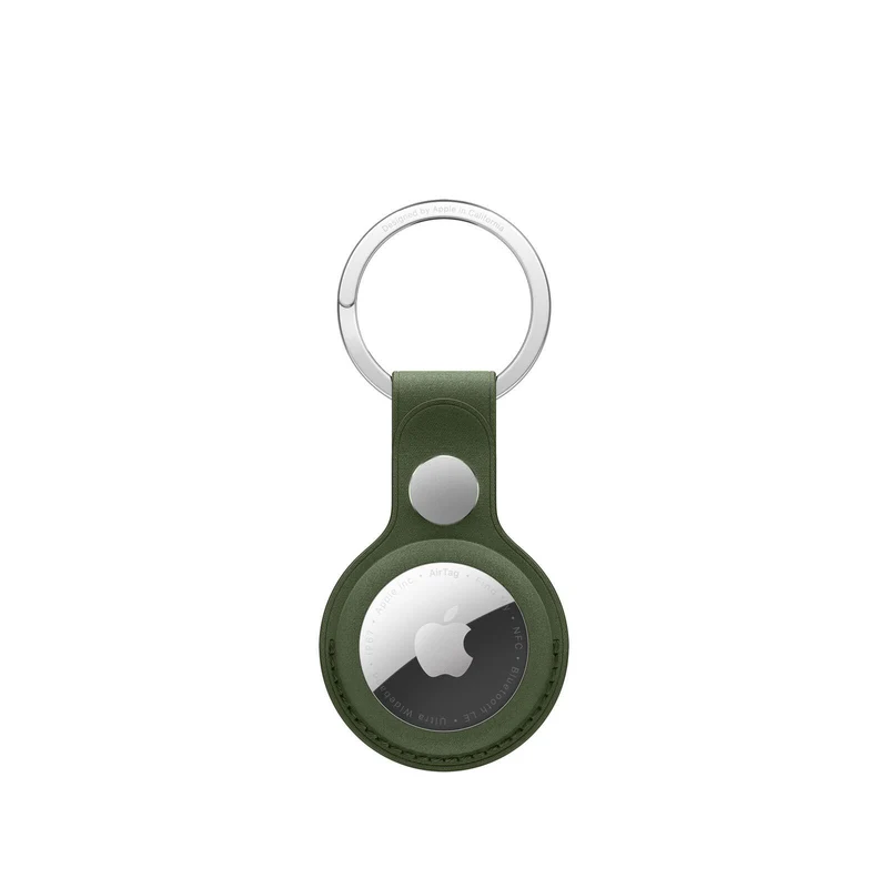 Apple AirTag Schlüsselanhänger aus Feingewebe (moosgrün)