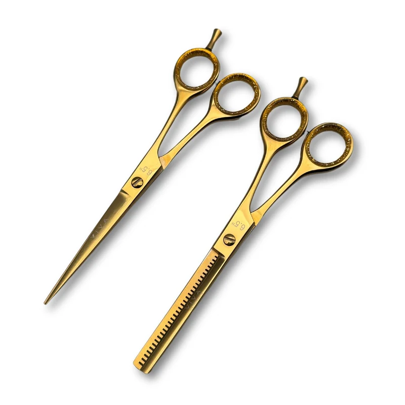 Haircut & Thinning Scissors Set - GOLD