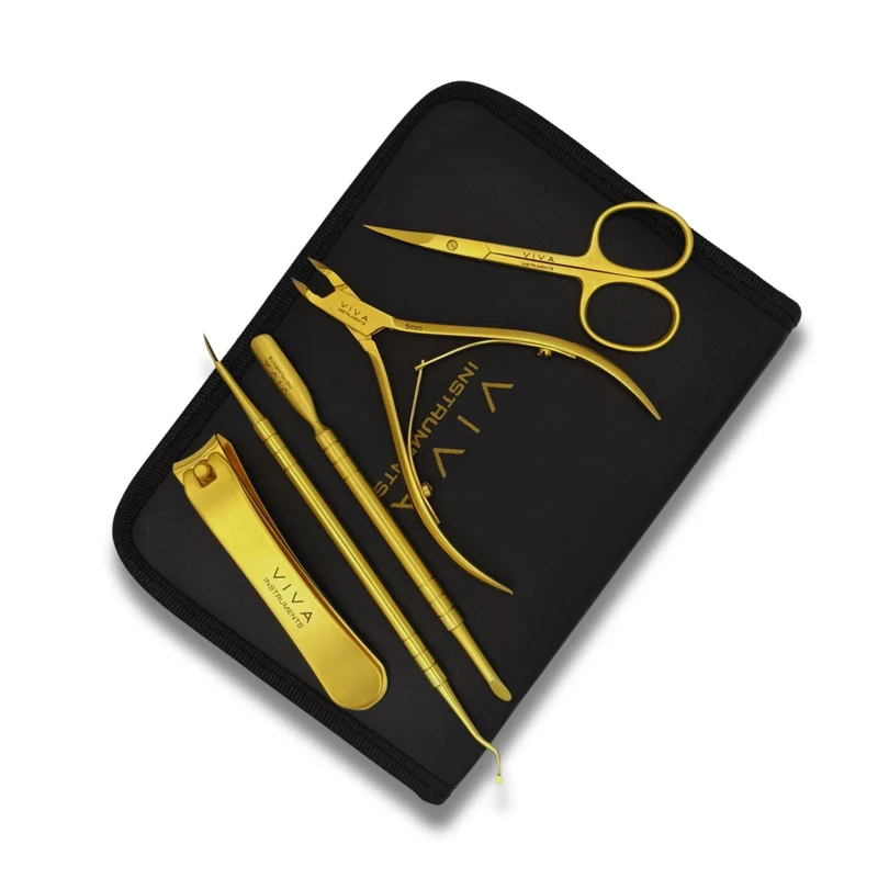 Nail Tools Kit - 5 Pieces Gold
