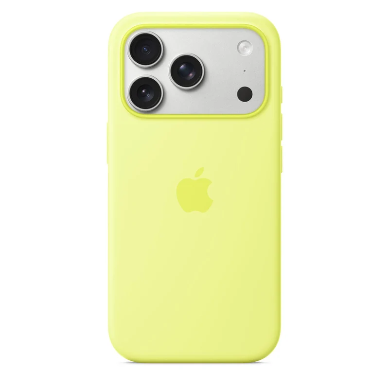 Apple Silikon Case iPhone 17 Pro mit MagSafe (Neongelb)