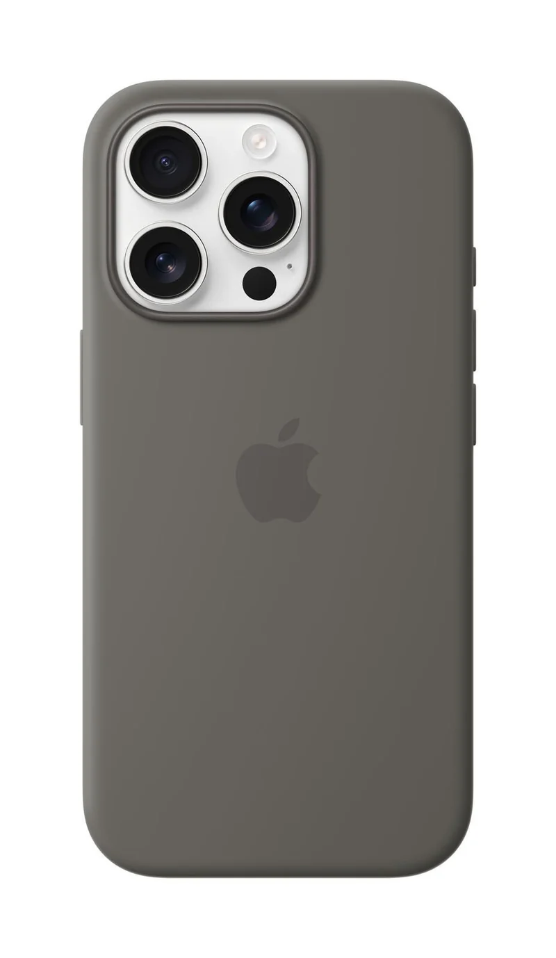 Apple Silikon Case iPhone 16 Pro mit MagSafe (steingrau)
