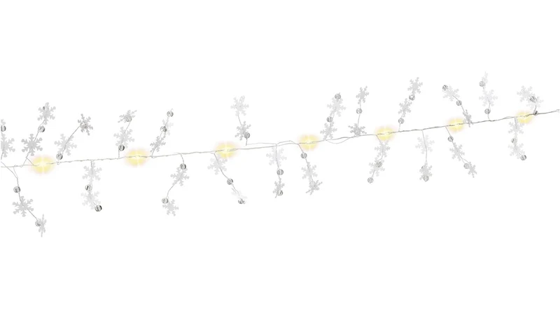 10er LED-Silberdraht-Lichterkette "Schneeflocken"