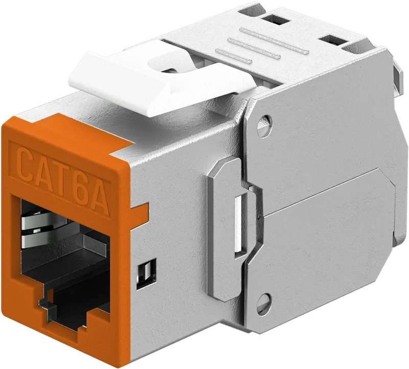 Keystone-Modul RJ45 CAT 6A, STP, Slim, orange