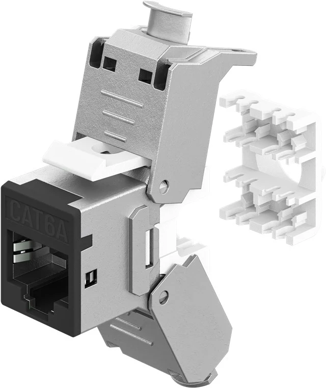 Keystone-Modul RJ45 CAT 6A, STP, Slim, schwarz