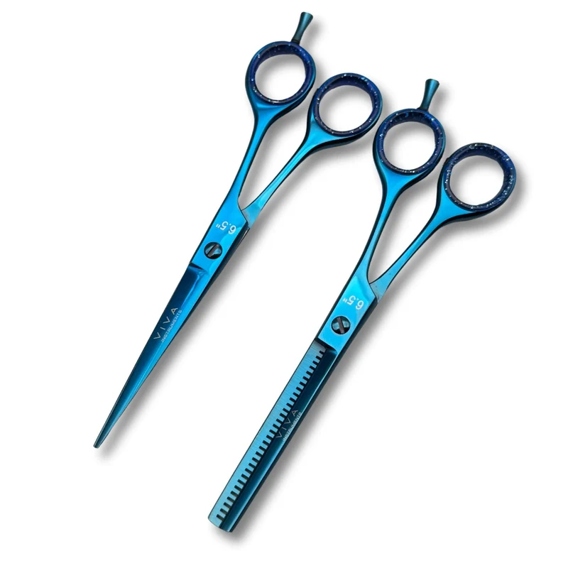 Haircut & Thinning Scissors Set - Blue