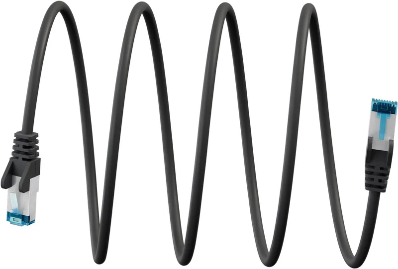Ultraflexibles CAT 6A Patchkabel S/FTP (PiMF), schwarz