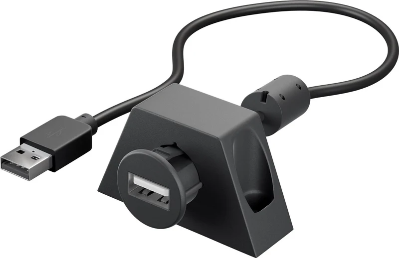USB-A-Verlängerung mit Sicherungsclip, 1,2 m, schwarz