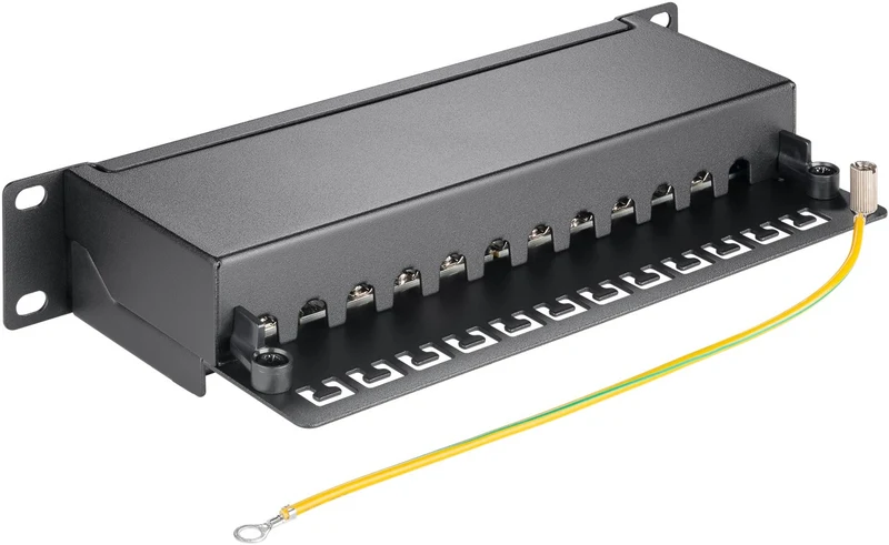 CAT 6a 10-Zoll (25,4 cm) Patch Panel, 12 Port, (1 HE)