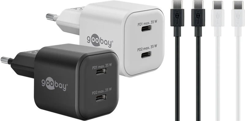 Twin Power Set 2x USB-C™-Ladegeräte (35 W), 2x USB-C™-Kabel