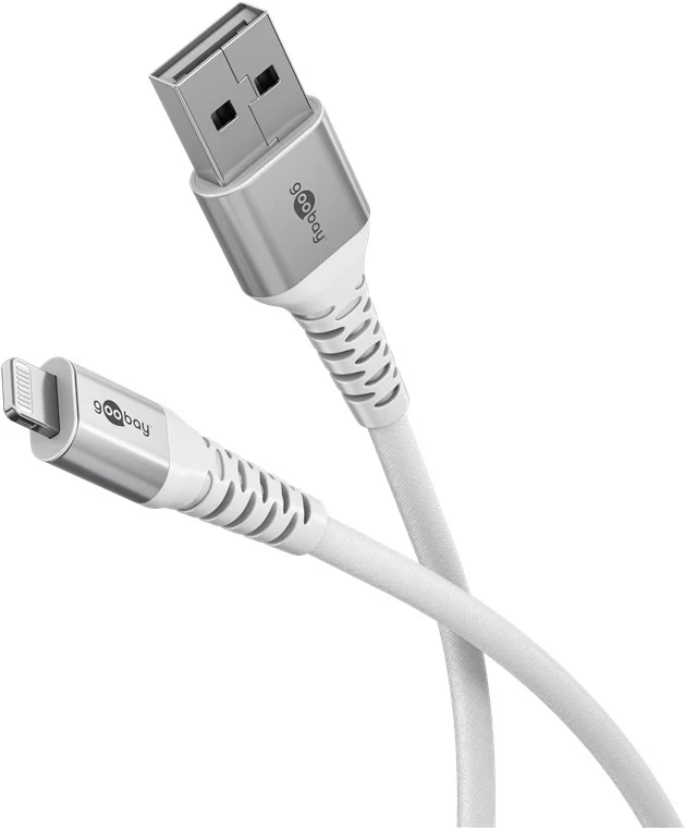Lightning auf USB-A Supersoftes Textilkabel mit Metallsteckern, 2 m
