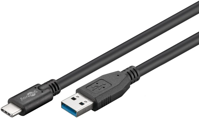 USB-C™-auf-USB-A-Kabel, 3 m, schwarz