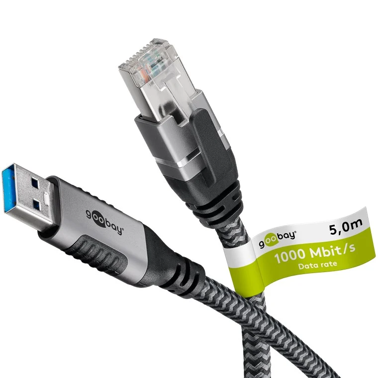 Ethernet-Kabel USB-A 3.0 auf RJ45, 5 m