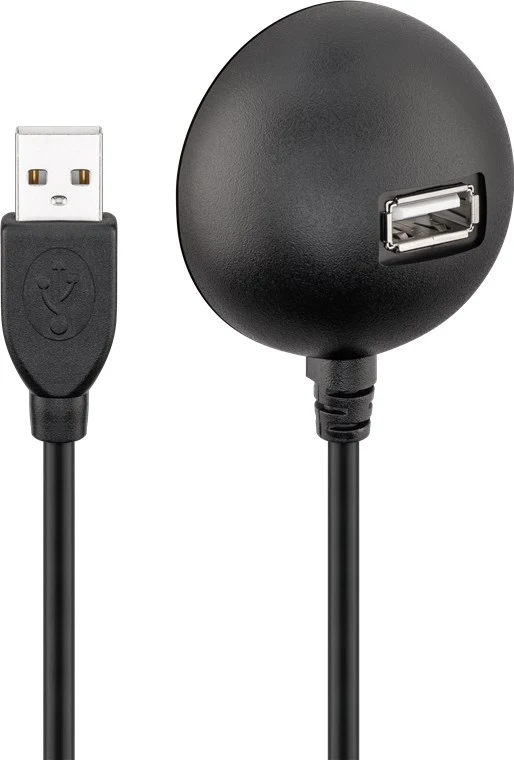 USB-A-Verlängerung mit Standfuß, 1,5 m, schwarz