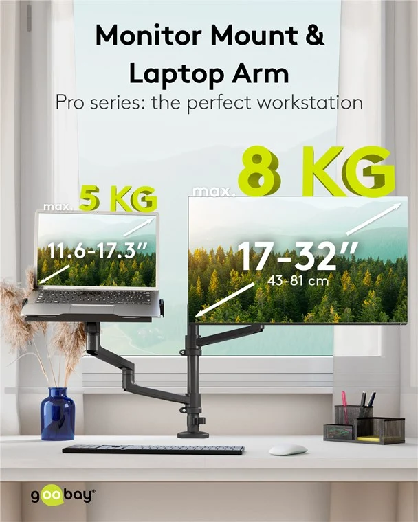 Deluxe Monitorhalterung mit Laptop-Arm