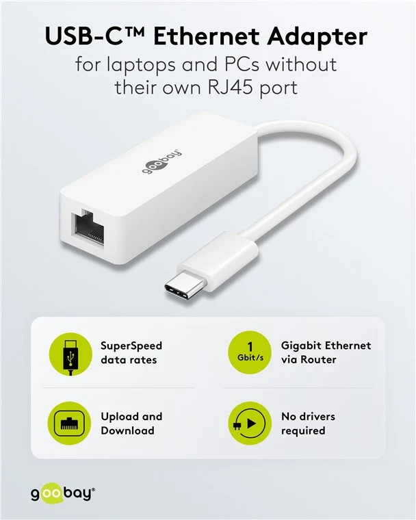 USB-C™-Ethernet-Adapter, weiß