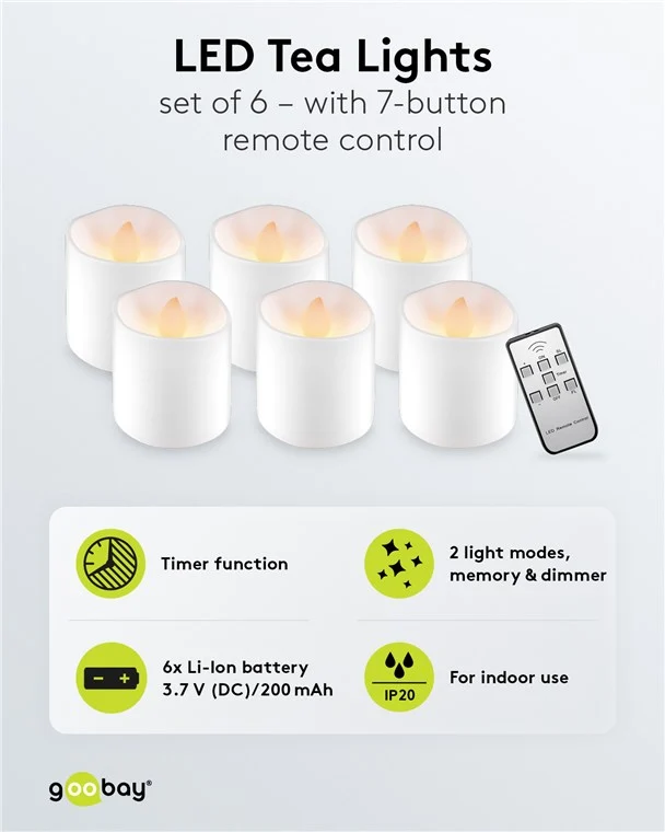 6er-Set LED-Teelichter