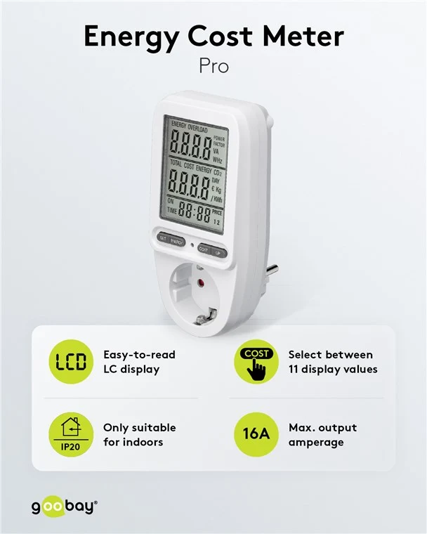 Digitales Energiekostenmessgerät Pro