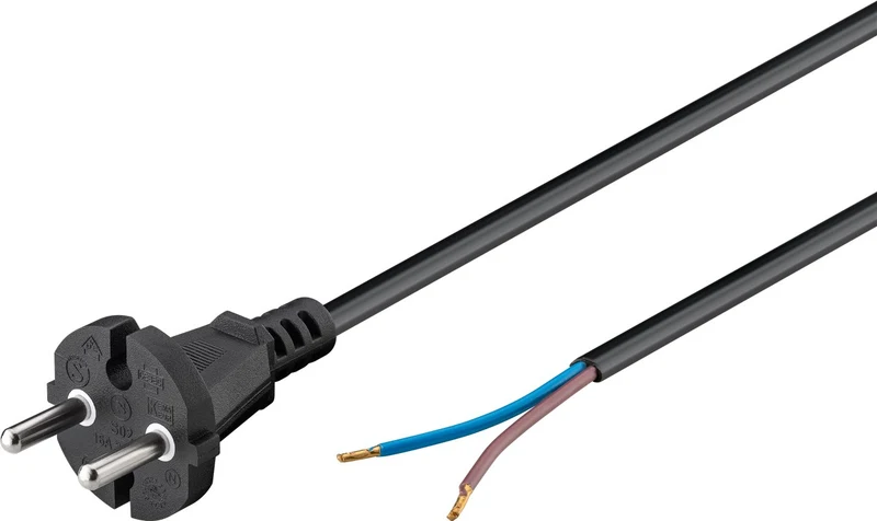 Universal Staubsauger Anschlusskabel 10 m, Schwarz, (2*0,75 mm²)