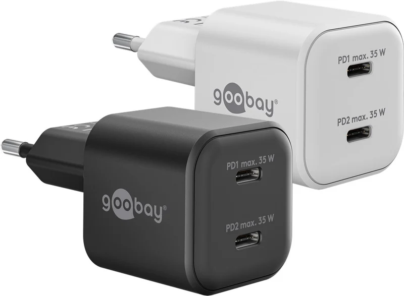 USB-C™ PD GaN Dual-Schnellladegerät Nano (35 W) weiß