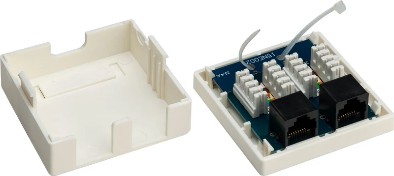 2-Port RJ45-Anschlussdose, CAT 6, UTP