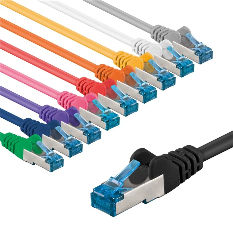 CAT 6A Patchkabel, S/FTP (PiMF), 2 m, Set in 10 Farben