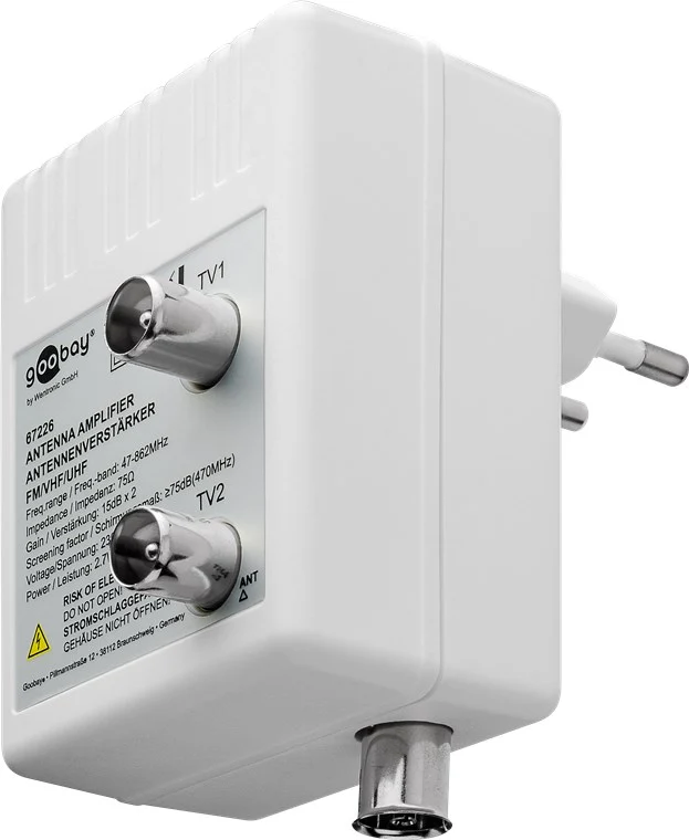 Antennenverstärker mit 2 Ausgängen, 15-30 dB
