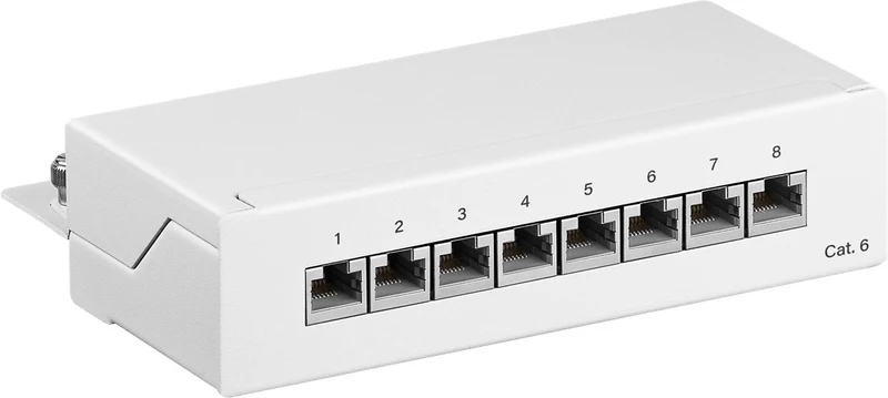 CAT 6 Mini/Desktop Patch Panel, 8 Port, (1 HE)