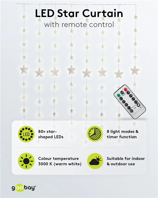 80er LED-Sternenvorhang