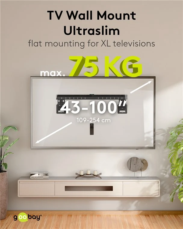 Ultraslim TV-Wandhalterung FIXED (XL)