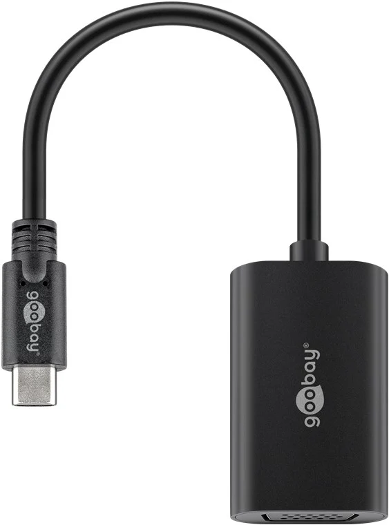 USB-C™-auf-VGA-Adapter, 0,2 m, schwarz
