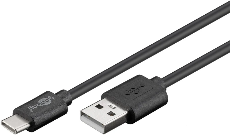USB-C™-auf-USB-A-Kabel, 1 m, schwarz