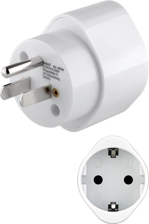 Reiseadapter Europa auf USA/Japan, weiß
