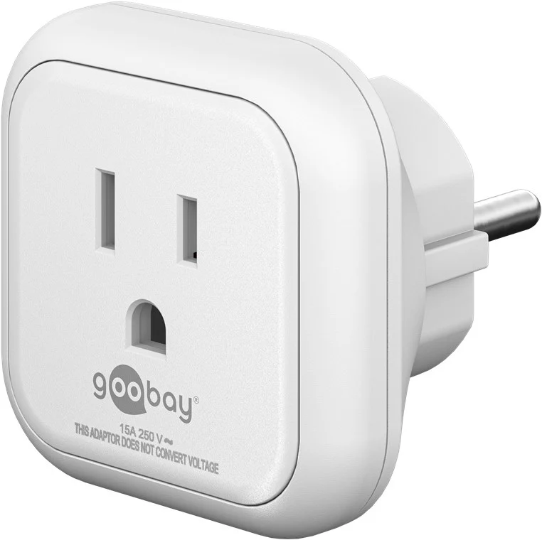Reiseadapter USA/Japan auf Europa, weiß