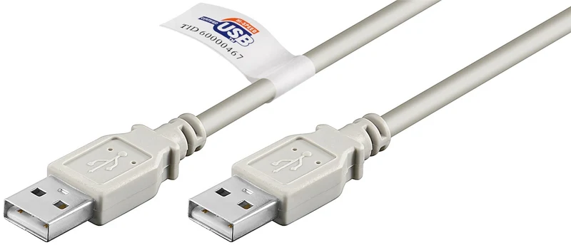 USB-A-Kabel, zertifiziert, 2 m, grau