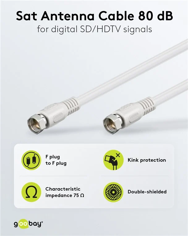 SAT-Antennenkabel (80 dB), doppelt geschirmt