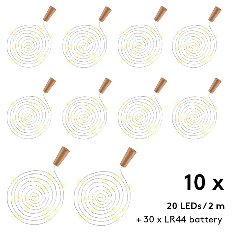 10x 20er LED-Flaschen-Lichterkette