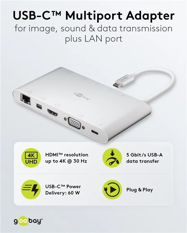 USB-C™ Multiport-Adapter aus Aluminium