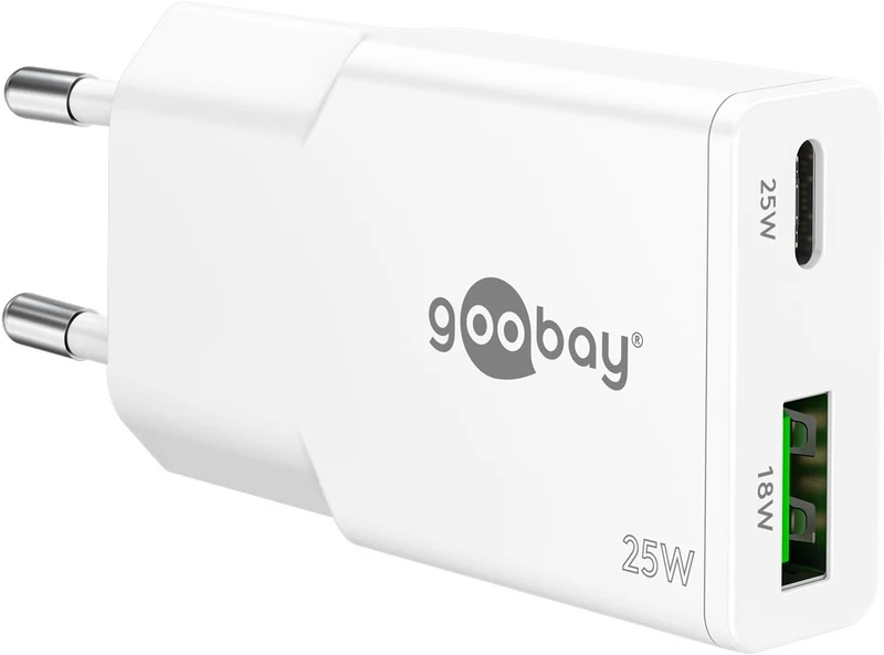 USB-C™ PD GaN Dual-Schnellladegerät Slim (25 W) weiß