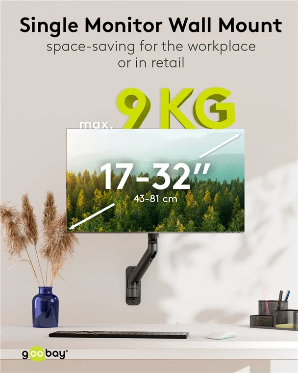 Single-Monitor-Wandhalterung mit mechanischer Feder