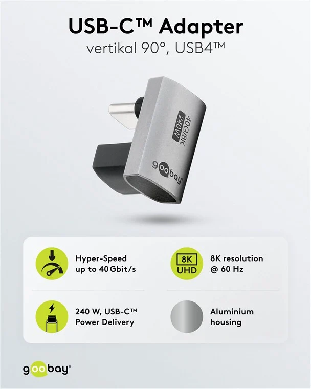 USB-C™-Adapter vertikal 90° kurz, USB4™