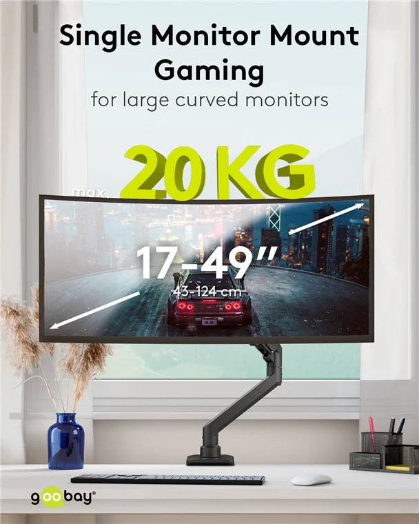 Single-Monitorhalterung Gaming mit Gasdruckfeder