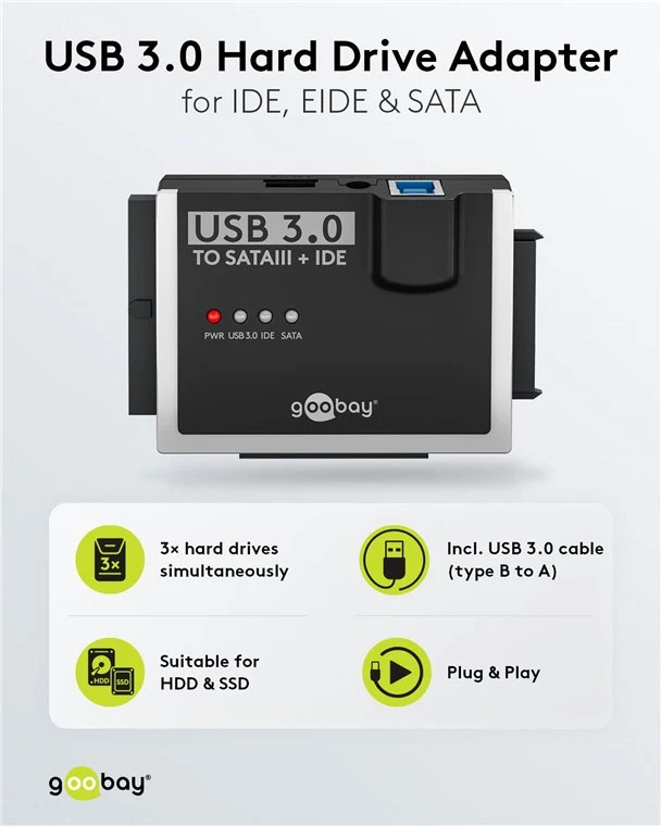 USB 3.0 Festplattenadapter für IDE und SATA