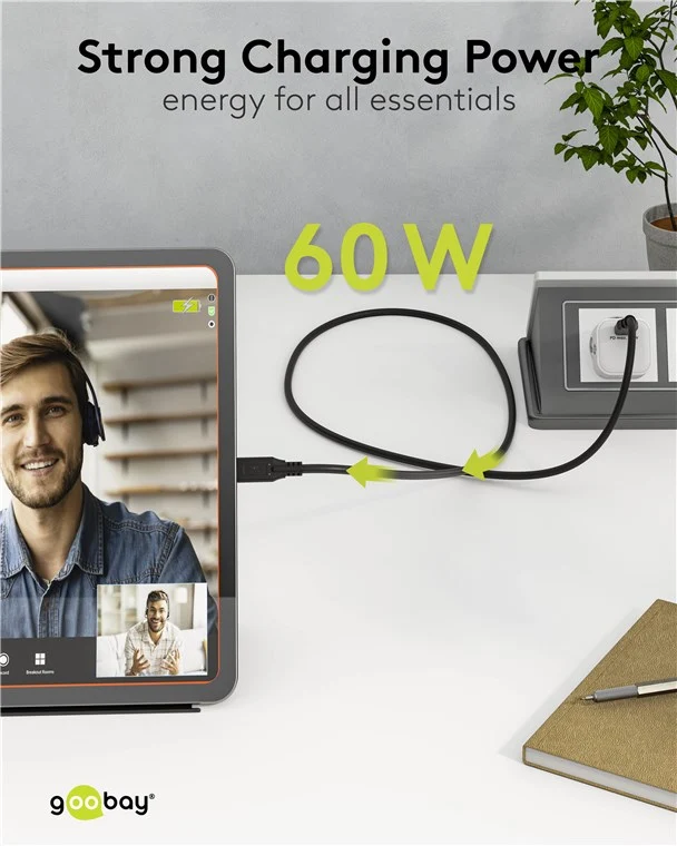 USB-C™-Kabel, USB 3.2, 0,5 m, schwarz