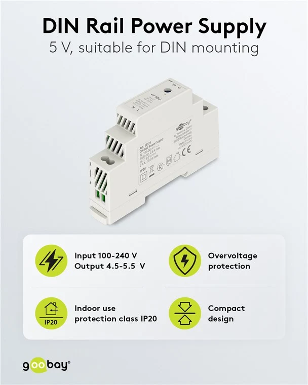 Hutschienen-Netzteil (DIN-Rail) 5 V (DC), 2,4 A, 12 W