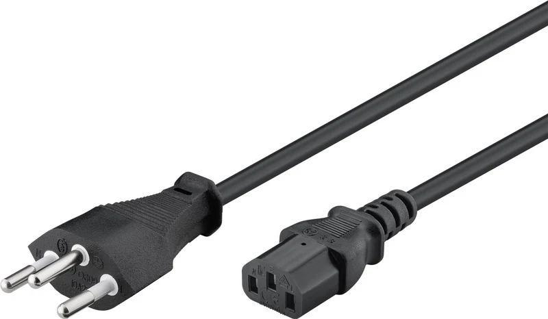 Kaltgerätekabel Schweiz, 1,8 m, Schwarz, (3*0,75 mm²)