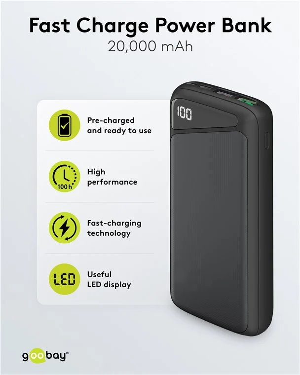 Schnelllade-Powerbank 20.000 mAh mit Power Delivery