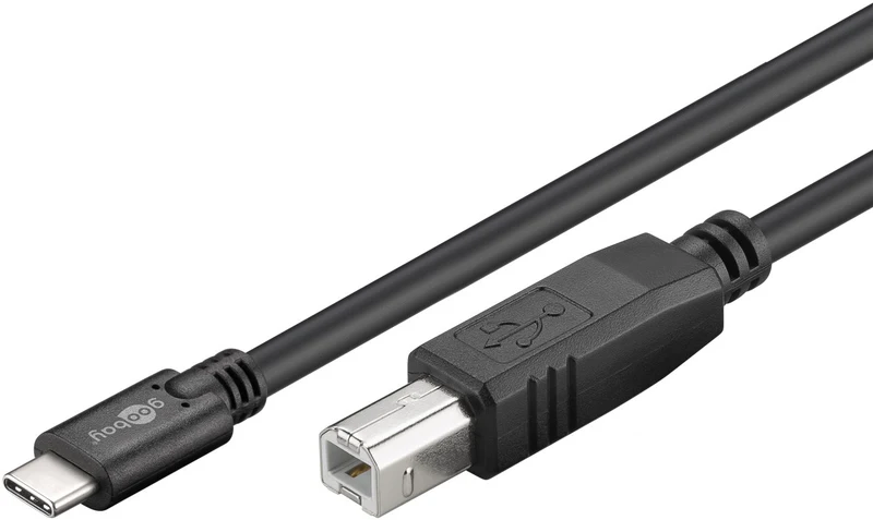 USB-C™ auf B Kabel, schwarz