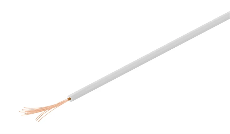 Kupferlitze isoliert, 10 m, weiß