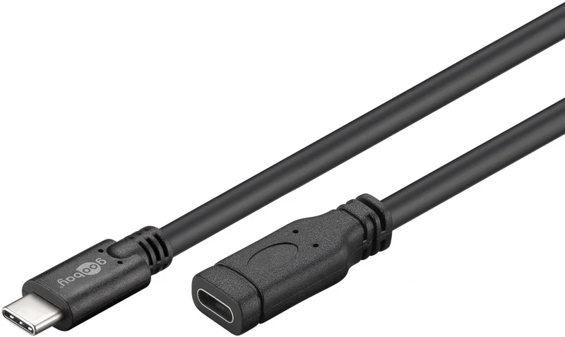 USB-C™-Verlängerung, USB 3.1 Gen 1, 1 m, schwarz