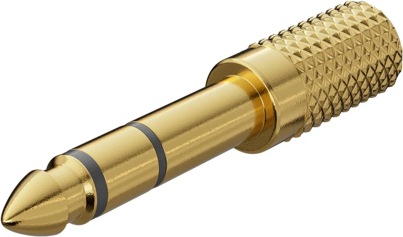 Kopfhörer-Adapter, AUX-Klinke 6,35 mm zu 3,5 mm, vergoldet